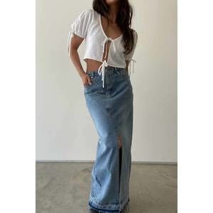 NEW ET CLET dakota denim maxi skirt in light denim